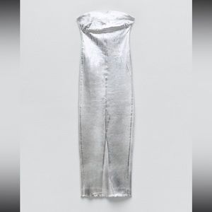 Zara ZW Fitted Metallic Dress